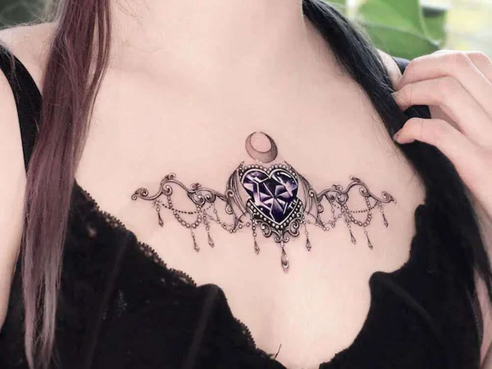 chest tattoo diamond