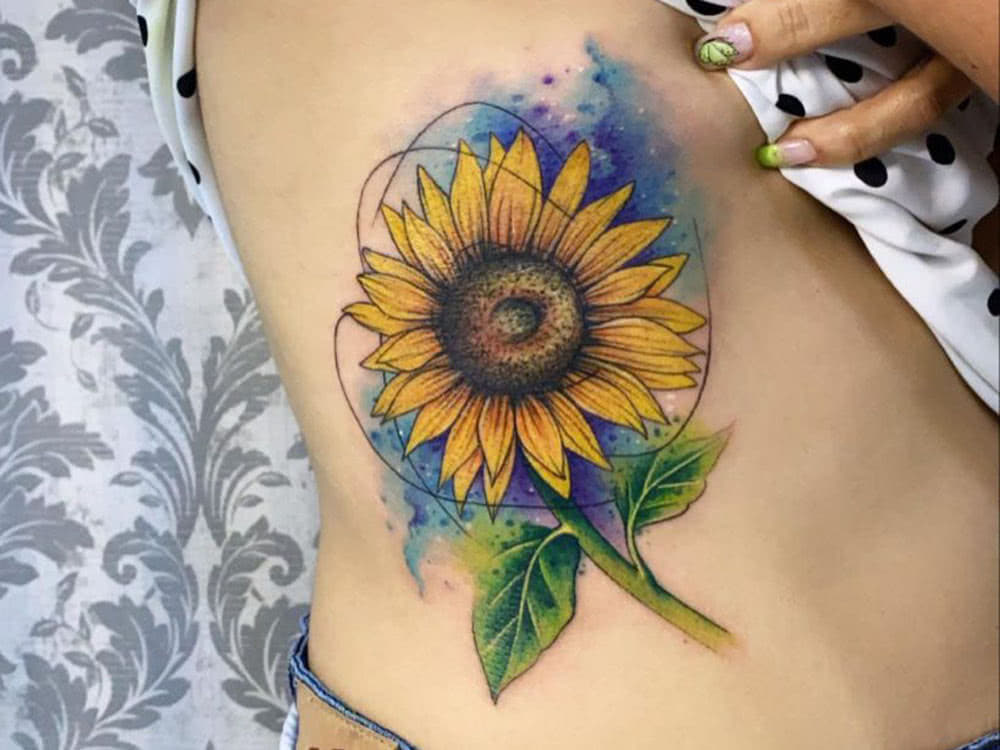 sunflower tattoo beautiful
