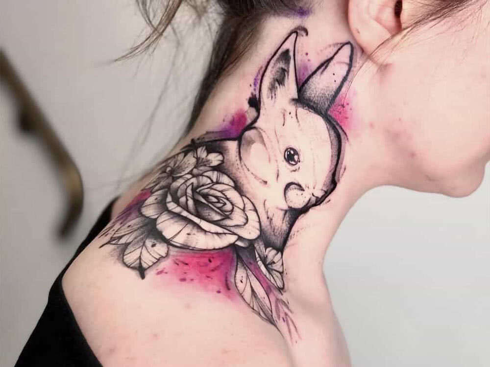 throat tattoo bunny